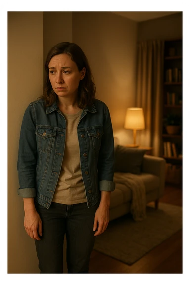 donna che vuole rimanere nella sua zona di comfort. Immagini realistiche sticker