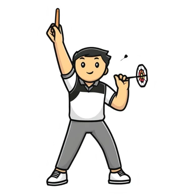 dart player throwing a dart sticker