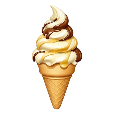 vanilla ice cream cone with aroma sticker