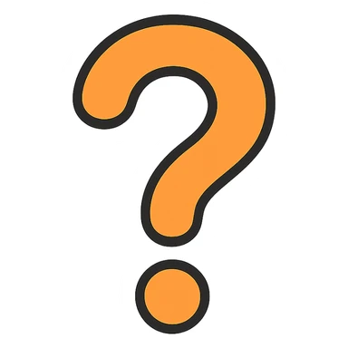 question mark icon, rounded edges, friendly, approachable sticker