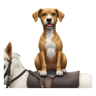dog riding horse  sticker