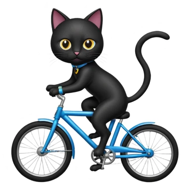 Black cat riding a bike sticker