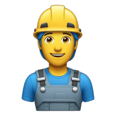 blue helmet worker sticker