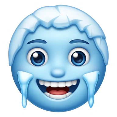 frozen emoji blue teeth showing sticker