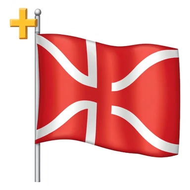Make a flag emoji with the danish flag but with a yellow cross instead of white sticker
