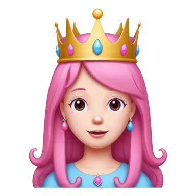 happy earringed princess bubblegum with candy crown sticker