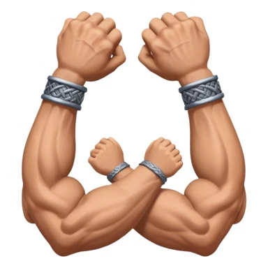 two arms holding each others forearms viking clasp style sticker