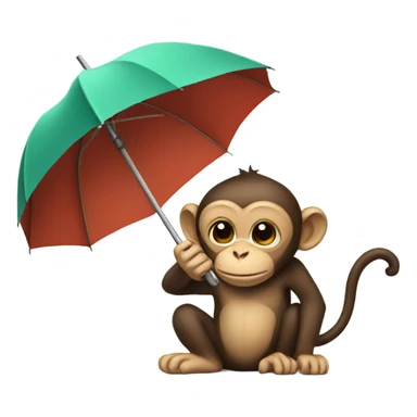 Monkey with umbrella  sticker