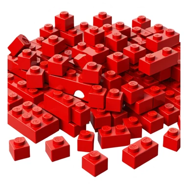 A big LEGO block broken into smaller pieces. sticker