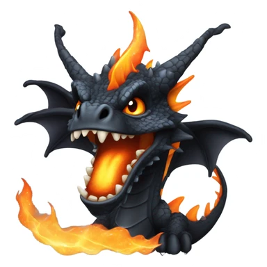 dark dragon breathing fire sticker