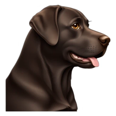 dark brown Labrador fat sticker