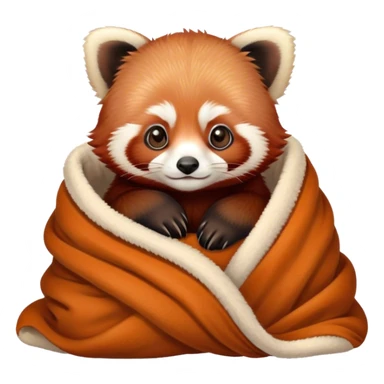 baby red panda cozy in blanket sticker