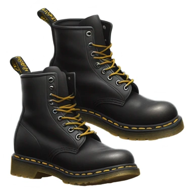 A scuffed-up pair of Doc Martens  sticker
