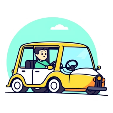 person driving a car sticker