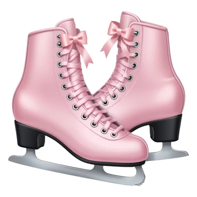two pastel pink ice skates with bows sticker