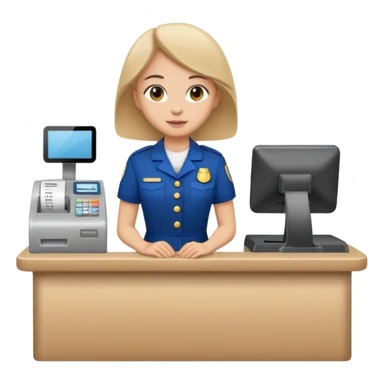cashier behind the register full body sticker