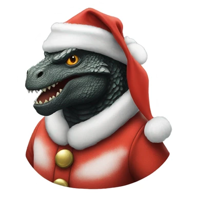 Godzilla dressed as Santa sticker
