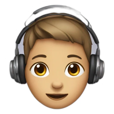 Child listening to music sticker