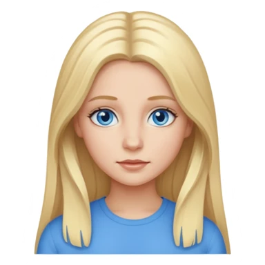 Millie King with blue eyes, long blonde hair sticker