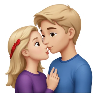 French kiss fair boy and girl sticker