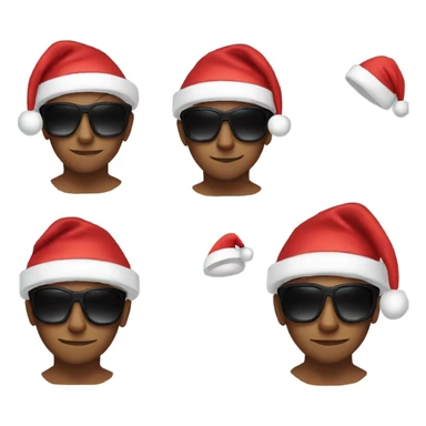 cool boys in sunglasses Santa hat sticker