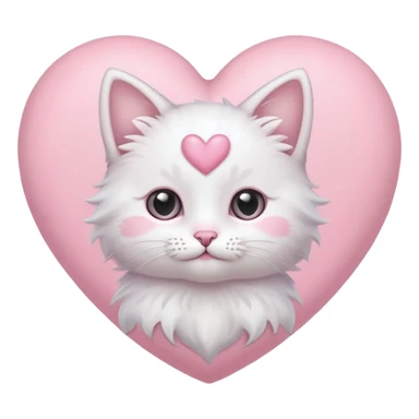 pastel heart with a kitten motif sticker