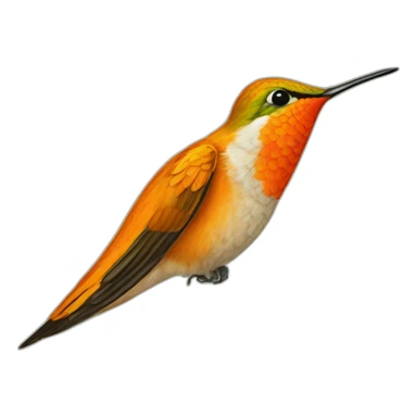 Orange coloured hummingbird sticker