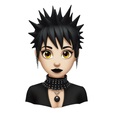 goth girl with big spiked collar choker sticker