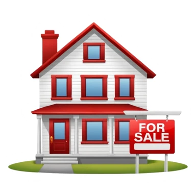 house with for sale sign sticker