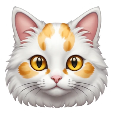 gatto bianco con macchie nere in testa e occhi gialli sticker