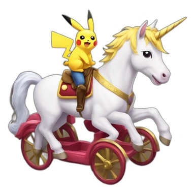 pikachu ride unicorn sticker