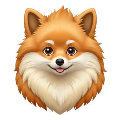 fluffy Pomeranian dog with pointy ears, fox-like face, and plumed tail sticker
