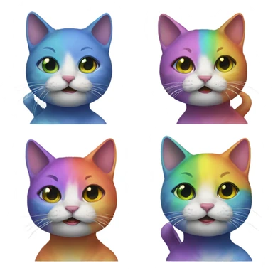 2 badass rainbow cats  sticker