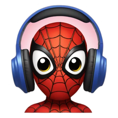 Spiderman with headphones on sticker