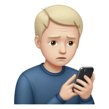 depressive man using his phone sticker