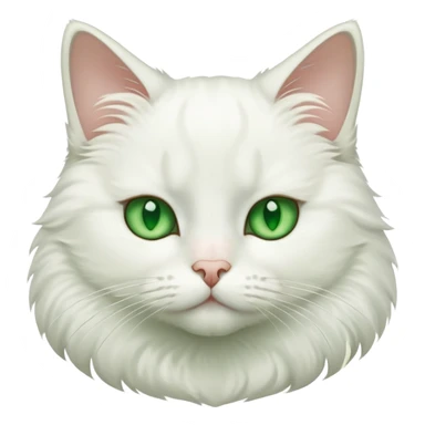 White cat with sharp cheek bones and green eyes sticker