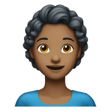 smiling girl in blue  dress sticker