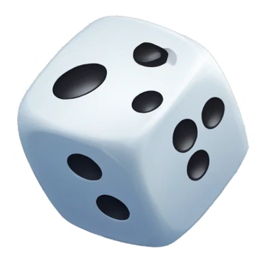 A d4 dice with a halo sticker