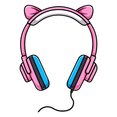 white headphones with pink bows sticker