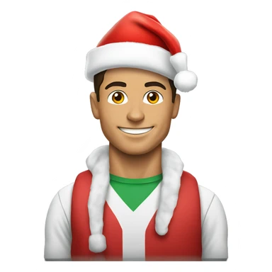 cristiano ronaldo with santa hat sticker