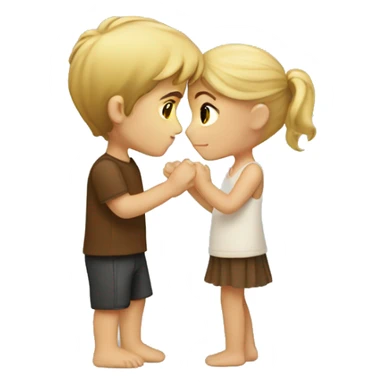 Blond boy kissing a brown haired girl sticker