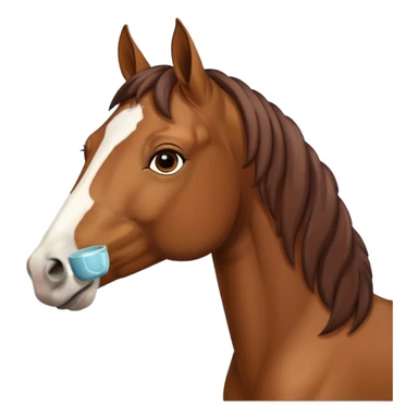 Horse drinking coffee sticker