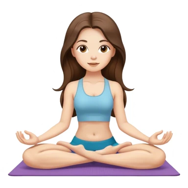 beautiful pale brunette girl with long hair doing yoga  sticker