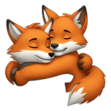 Fox hugs wolf sticker