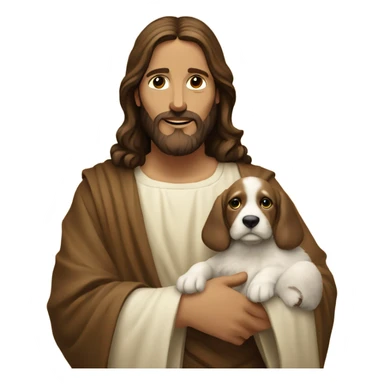 Jesus Christ with a puppy sticker