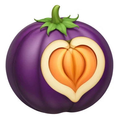 Eggplant inside peache sticker