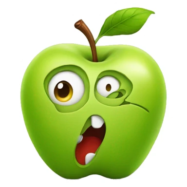 An Apple with worm sticker