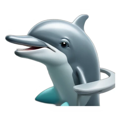 Dolphin at work desk sticker