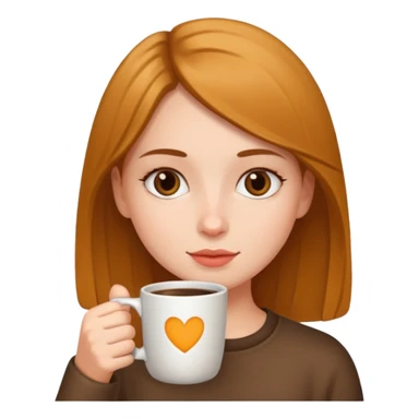 a girl drinking coffee sticker
