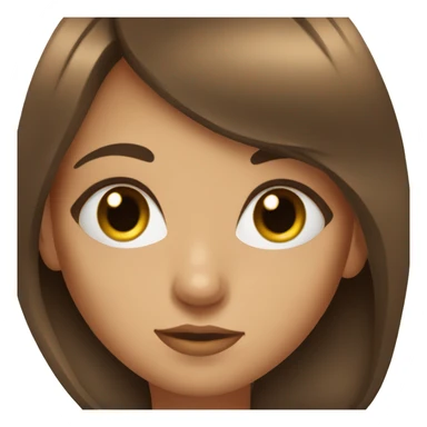 girl with brown bangs and eyelashes sticker